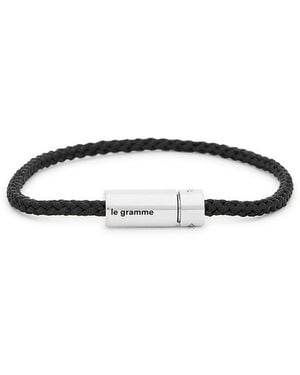 Le Gramme 7g Sterling Silver And Cord Bracelet - Black