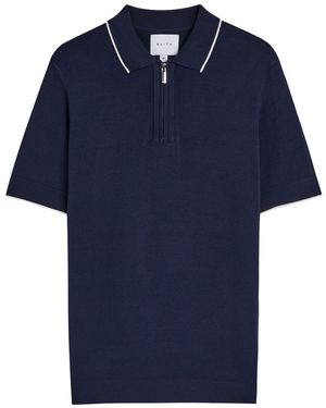 Raith Henry Knit Polo Shirt - Blue