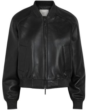 JOSEPH Quinn Leather Bomber Jacket - Black