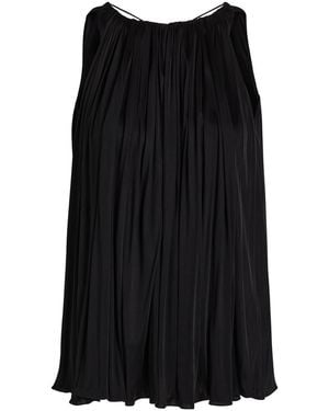 Loewe Halter Ruched Satin Top - Black