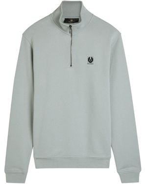 Belstaff Half-Zip Logo Cotton Sweatshirt - Gray