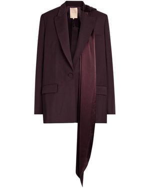 ROKSANDA Isabel Scarf Wool Blazer - Purple