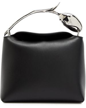 Erdem Bloom Mini Leather Top Handle Bag - Black