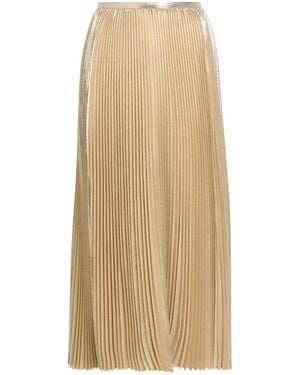 JOSEPH Essai Plissé Metallic Lamé Midi Skirt - Natural