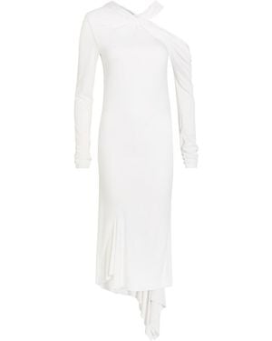 AARON ESH Asymmetric Jersey Midi Dress - White