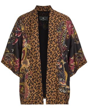 Etro Printed Silk Jacket - Brown