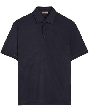 Herno Wool-Jersey Polo Shirt - Blue