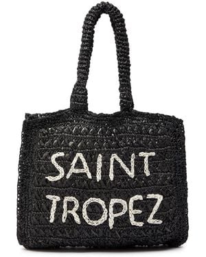 De Siena Saint Tropez Raffia Tote - Black