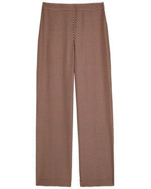 JOSEPH New Sahel Checked Wide-Leg Trousers - Brown