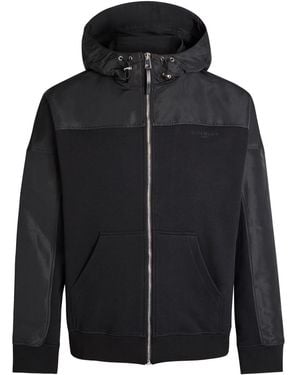 Givenchy Logo Hooded Cotton And Shell Windbreaker Jacket - Black