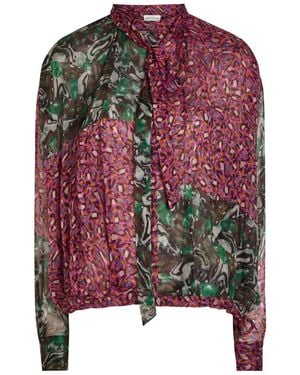 Dries Van Noten Cenvy Printed Silk-Georgette Blouse - Red
