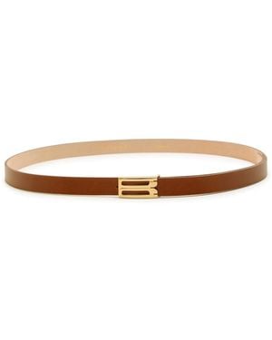 Victoria Beckham Frame Smoothed Leather Belt - Natural