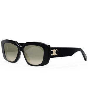 Celine Triomphe Rectangle-Frame Sunglasses - Black