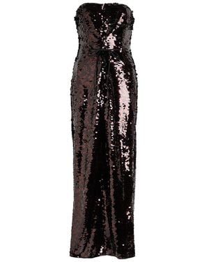 STAUD Cece Strapless Sequin-Embellished Midi Dress - Black