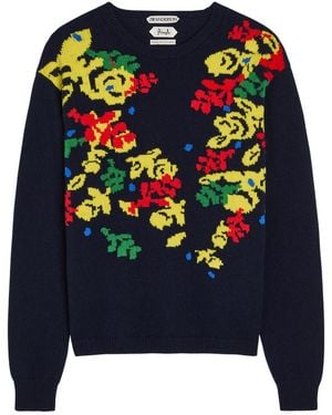 JW Anderson Pringle Floral Wool Jumper - Blue