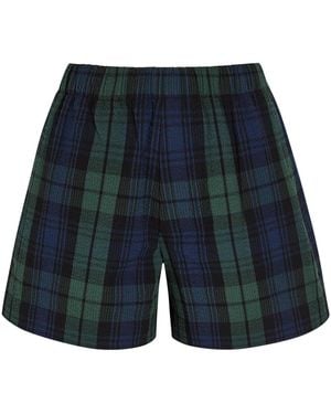 JW Anderson Plaid Seersucker Shorts - Blue