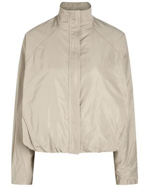 Alaïa High-Neck Woven Windbreaker Jacket - Natural
