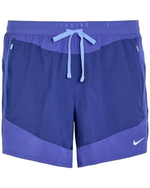 Nike Stride Dri-Fit 5" Panelled Running Shorts - Blue