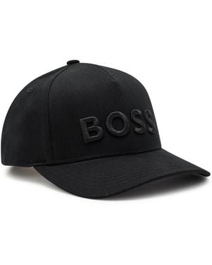 BOSS Seth Logo-Embroidered Twill Cap - Black