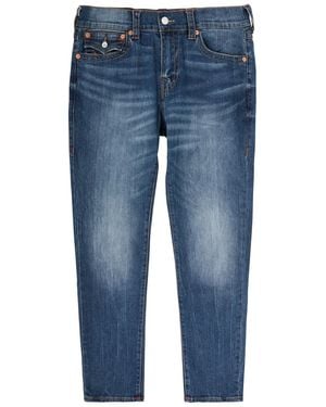 True Religion Rocco Contrast-Stitch Slim-Leg Jeans - Blue