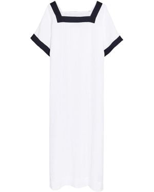 Les Vacances d'Irina Astypalea Linen Midi Kaftan Dress - White