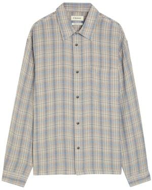 FRAME Plaid Woven Shirt - Grey