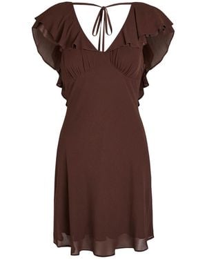 Reformation Ami Crepe Mini Dress - Brown