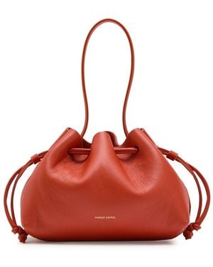 Mansur Gavriel Drawstring Leather Pouch - Red