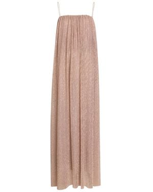 L'idée Amante Metallic-Mesh Maxi Dress - Natural