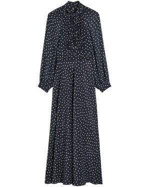 RIXO London Paige Polka Dot Silk Midi Dress - Blue