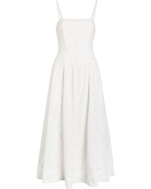 Reformation Katarin Broderie Anglaise Woven Midi Dress - White