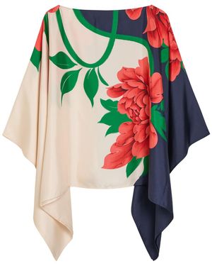 La DoubleJ Foulard Floral-Print Silk Top - Multicolor