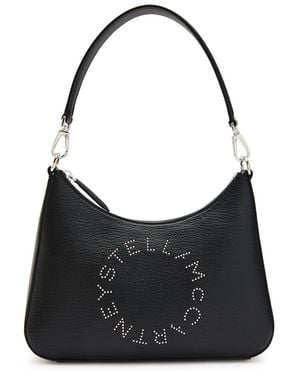 Stella McCartney Studded-Logo Faux Leather Shoulder Bag - Black