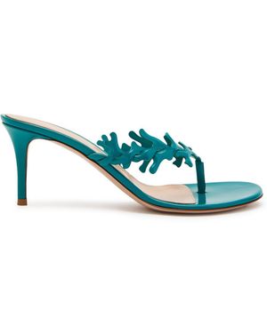 Gianvito Rossi Ocean 70 Patent Leather Thong Mules - Green
