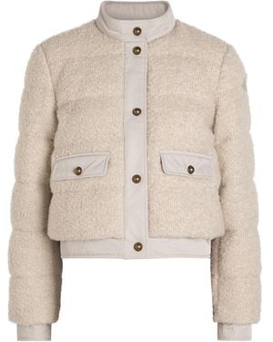 Moncler Blandy Padded Bouclé Jacket - Natural