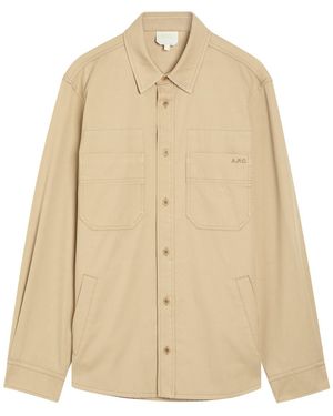 A.P.C. Logo-Embroidered Cotton Overshirt - Natural