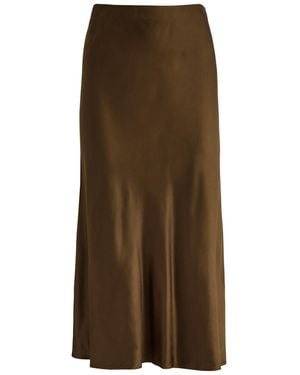 Rails Anya Satin Midi Slip Skirt - Brown