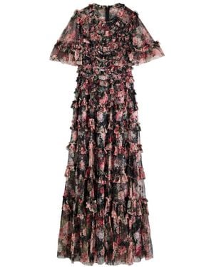 Needle & Thread Midnight Dance Floral-Print Tulle Maxi Dress - Multicolor