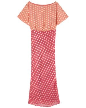 Never Fully Dressed Tilly Embroidered Chiffon Midi Dress
