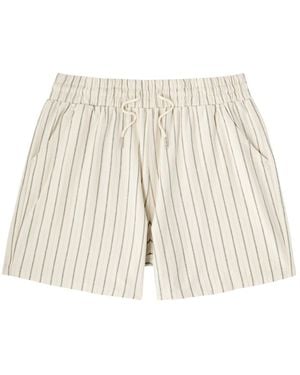 Wax London Dudley Striped Cotton Shorts - Natural