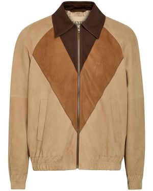 Valentino Garavani Panelled Suede Jacket - Brown