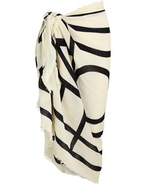 TOTEME Logo-Print Cotton Sarong - White