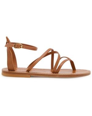 K. Jacques Epicure Cross-Over Leather Sandals - Brown
