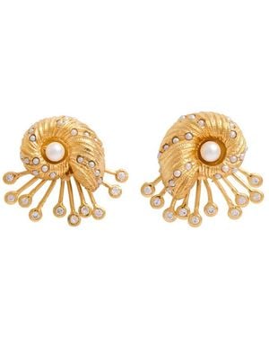 Joanna Laura Constantine Seashell 18Kt-Plated Stud Earrings - Metallic