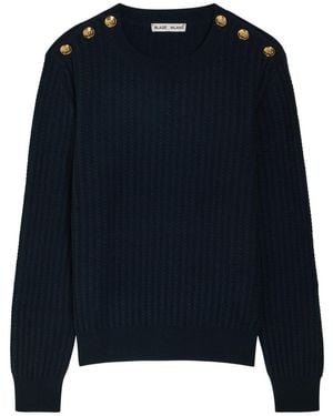 Blazé Milano Highland Cable-Knit Wool And Cashmere-Blend Top - Blue