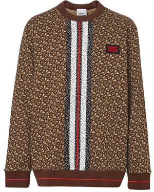 Burberry Tb All Over Print Sweatshirt - Brown