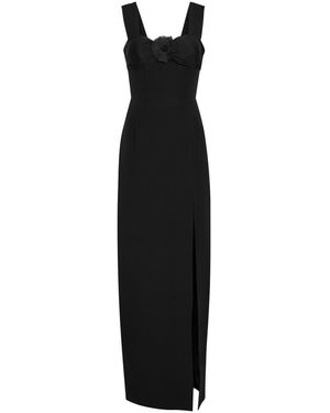 Patrick Mcdowell Kathleen Floral-Appliquéd Wool-Blend Maxi Dress - Black