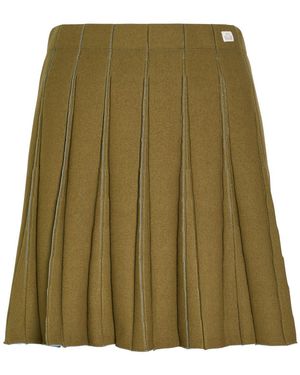 Spense Sport Pleated Knit Mini Tennis Skirt - Green