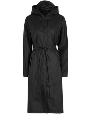Rains Hooded Coated Shell Waterproof Jacket - Black