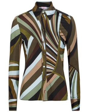 PUCCI Printed Satin-Jersey Shirt - Green